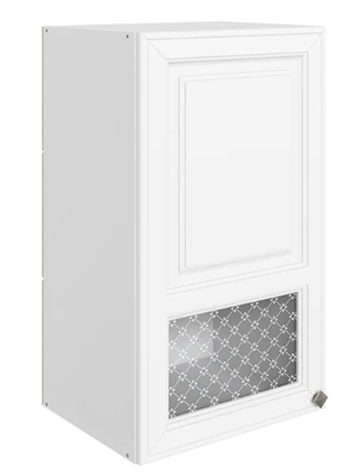 Шкаф навесной Мишель L400 H720 (1 дв. окош.) эмаль (белый/белый) в Тюмени - изображение