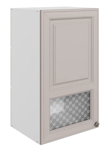 Шкаф кухонный Мишель L400 H720 (1 дв. окош.) эмаль (белый/кофейный) в Тюмени