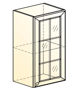 Кухонный шкаф Мишель L400 H720 (1 дв. реш.) эмаль (белый/белый) в Тюмени - предосмотр 1