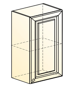 Кухонный навесной шкаф Мишель L450 H720 (1 дв. гл.) эмаль (белый/белый) в Заводоуковске - предосмотр 1