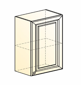 Шкаф навесной Мишель L500 H720 (1 дв. гл.) эмаль (белый/белый) в Тюмени - предосмотр 1