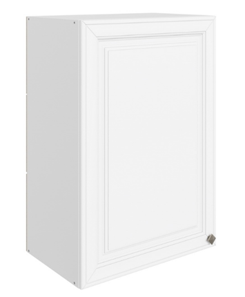 Шкаф навесной Мишель L500 H720 (1 дв. гл.) эмаль (белый/белый) в Заводоуковске - изображение
