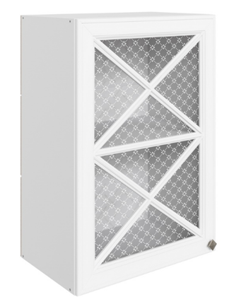 Шкаф настенный Мишель L500 H720 (1 дв. крест.) эмаль (белый/белый) в Заводоуковске - изображение
