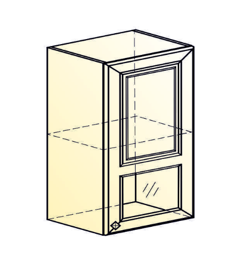 Навесной кухонный шкаф Мишель L500 H720 (1 дв. окош.) эмаль (белый/белый) в Тюмени - изображение 1