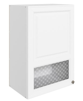 Навесной кухонный шкаф Мишель L500 H720 (1 дв. окош.) эмаль (белый/белый) в Тюмени - изображение