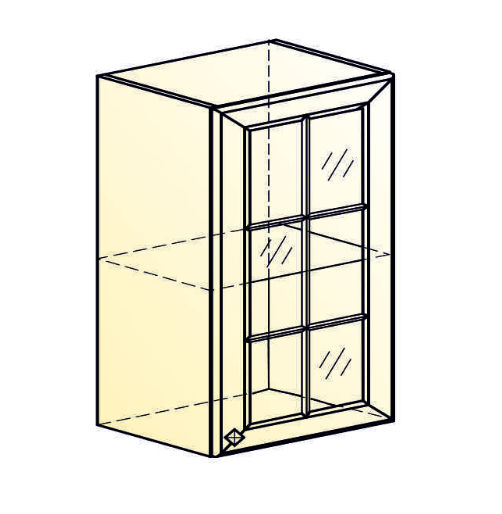 Кухонный шкаф Мишель L500 H720 (1 дв. реш.) эмаль (белый/белый) в Тюмени - изображение 1