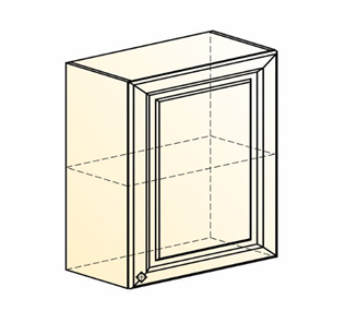 Шкаф кухонный Мишель L600 H720 (1 дв. гл.) эмаль (белый/белый) в Тюмени - предосмотр 1