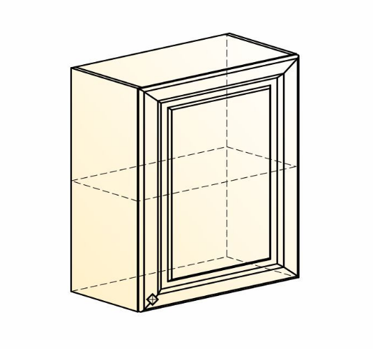 Шкаф кухонный Мишель L600 H720 (1 дв. гл.) эмаль (белый/белый) в Тюмени - изображение 1