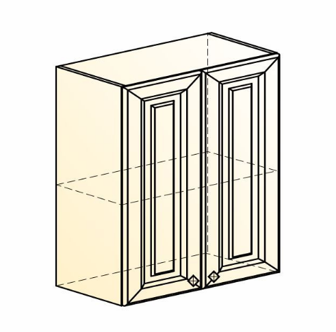 Шкаф навесной Мишель L600 H720 (2 дв. гл.) эмаль (белый/белый) в Заводоуковске - изображение 1