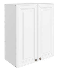 Шкаф навесной Мишель L600 H720 (2 дв. гл.) эмаль (белый/белый) в Заводоуковске