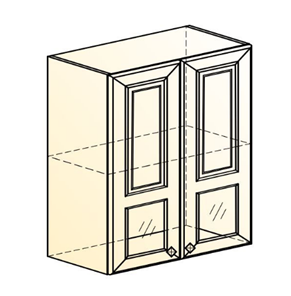 Шкаф на кухню Мишель L600 H720 (2 дв. окош.) эмаль (белый/белый) в Тюмени - предосмотр 1