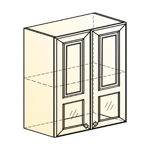 Шкаф на кухню Мишель L600 H720 (2 дв. окош.) эмаль (белый/белый) в Тюмени - изображение 1