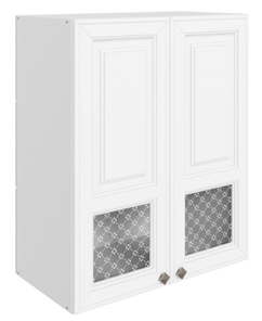 Шкаф на кухню Мишель L600 H720 (2 дв. окош.) эмаль (белый/белый) в Тюмени