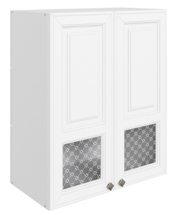 Шкаф на кухню Мишель L600 H720 (2 дв. окош.) эмаль (белый/белый) в Тюмени - изображение