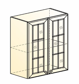 Кухонный навесной шкаф Мишель L600 H720 (2 дв. реш.) эмаль (белый/белый) в Заводоуковске - предосмотр 1