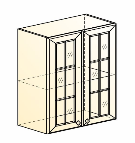 Кухонный навесной шкаф Мишель L600 H720 (2 дв. реш.) эмаль (белый/белый) в Тюмени - изображение 1