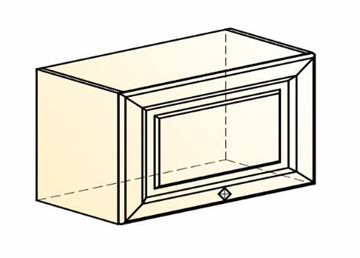 Настенный шкаф Мишель L600 Н360 (1 дв. гл.) эмаль (белый/белый) в Заводоуковске - предосмотр 1