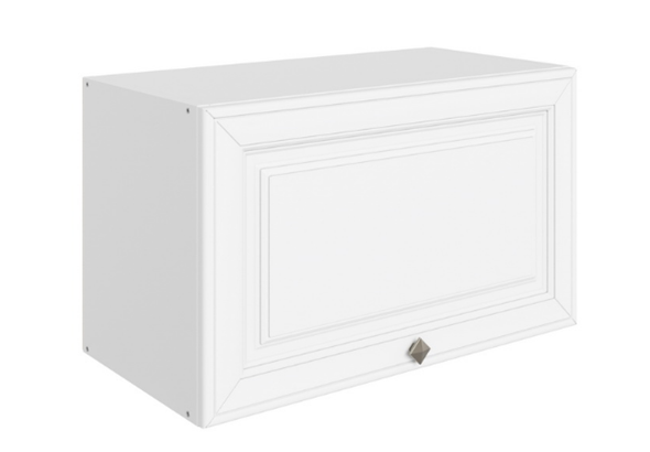Настенный шкаф Мишель L600 Н360 (1 дв. гл.) эмаль (белый/белый) в Заводоуковске - изображение