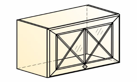 Кухонный навесной шкаф Мишель L600 Н360 (1 дв. крест.) эмаль (белый/белый) в Тюмени - изображение 1