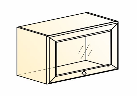 Шкаф навесной Мишель L600 Н360 (1 дв. рам.) эмаль (белый/белый) в Тюмени - изображение 1
