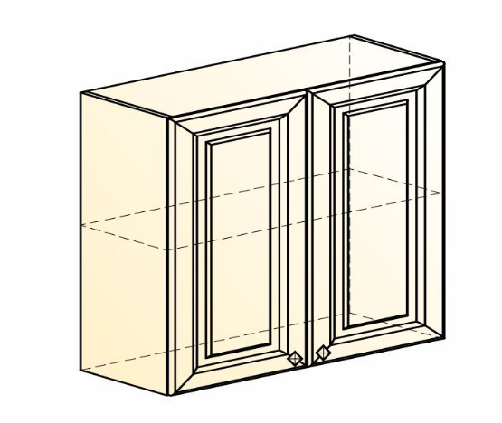 Кухонный шкаф Мишель L800 H720 (2 дв. гл.) эмаль (белый/белый) в Тюмени - изображение 1