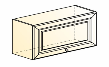 Шкаф навесной Мишель L800 Н360 (1 дв. гл.) эмаль (белый/белый) в Заводоуковске - предосмотр 1