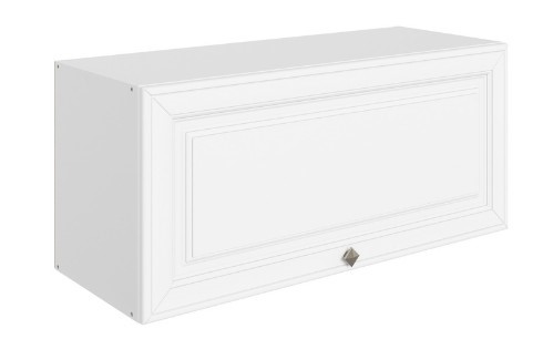 Шкаф навесной Мишель L800 Н360 (1 дв. гл.) эмаль (белый/белый) в Заводоуковске - изображение