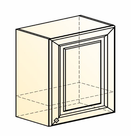 Шкаф навесной Мишель под вытяжку L600 H566 (1 дв. гл.) эмаль (белый/белый) в Тюмени - изображение 1