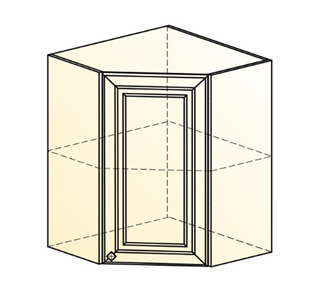 Навесной кухонный шкаф Мишель угловой L600x600 Н720 (1 дв. гл.) эмаль (белый/белый) в Тюмени - предосмотр 1