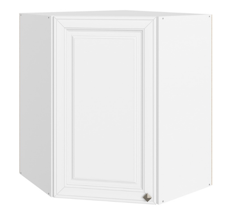 Навесной кухонный шкаф Мишель угловой L600x600 Н720 (1 дв. гл.) эмаль (белый/белый) в Тюмени - изображение