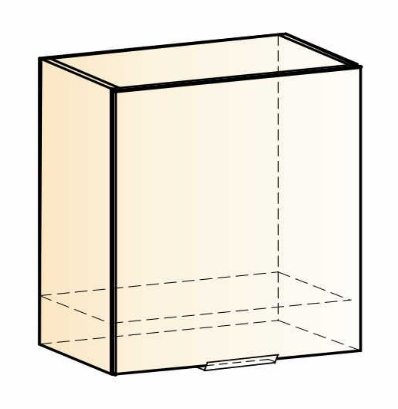 Навесной шкаф Стоун L600 Н566 (1 дв. гл.) (белый/джелато софттач) в Тюмени - изображение 1