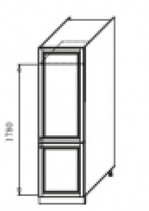 Кухонный шкаф Верона хозяйственный 600 мм  (под холодильник) с отк.дв 2140*600*580 В-4мм, глянец/софт в Тюмени