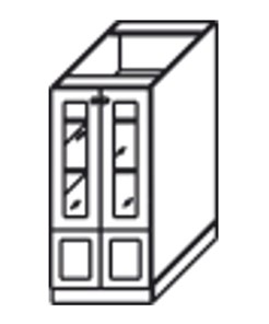 Навесной кухонный шкаф Верона хозяйственный (буфет со стеклом)* 1320*600*571 мм, глянец/софт в Тюмени