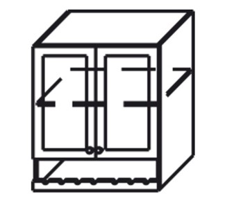 Шкаф на кухню Верона настенный двухдверный с полкой и нишей с планкой 918*600*320 мм, глянец/софт в Тюмени