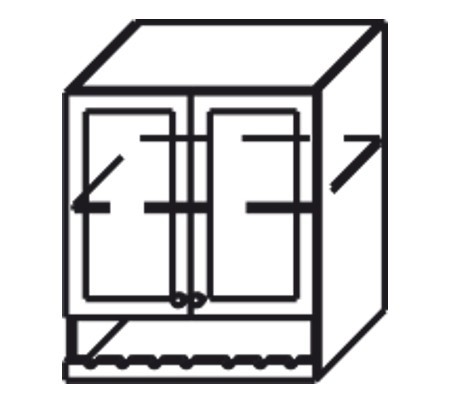 Шкаф на кухню Верона настенный двухдверный с полкой и нишей с планкой 918*600*320 мм, глянец/софт в Тюмени - изображение