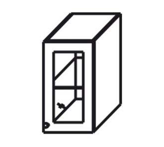Кухонный шкаф Верона настенный однодверный с полкой со вставкой из стекла 718*300*320 мм, глянец/софт в Заводоуковске