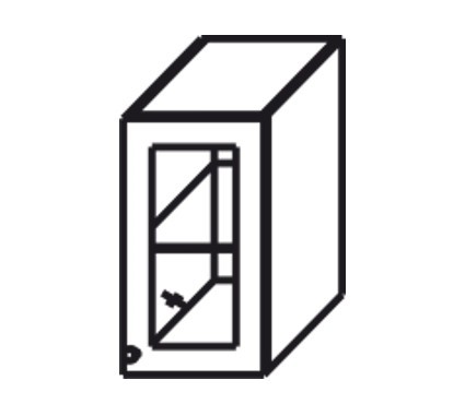 Кухонный шкаф Верона настенный однодверный с полкой со вставкой из стекла 718*450*320 мм, глянец/софт в Заводоуковске - изображение
