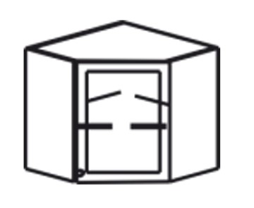 Кухонный шкаф Верона настенный угловой 718*600*600*320 мм без стекла (глухой), глянец/софт в Тюмени