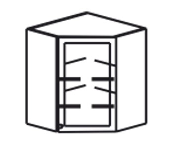 Кухонный шкаф Верона настенный угловой 918*600*600*320 мм без стекла (глухой), глянец/софт в Заводоуковске