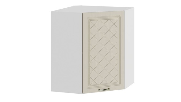 Навесной угловой шкаф Бьянка 1В6У (Белый/Дуб ваниль) в Тюмени - изображение