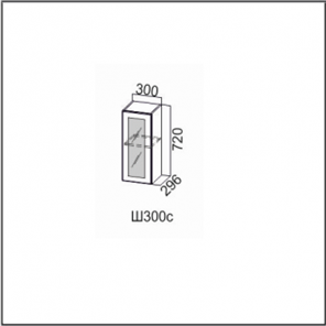 Навесной кухонный шкаф Вектор, Ш300с/720, (МДФ, soft touch) в Тюмени