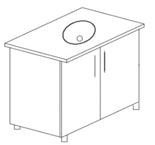 Кухонный шкаф двухдверный под врезную мойку Гармония Б26 МДФ  премиум, глянец, металик без столешницы в Тюмени