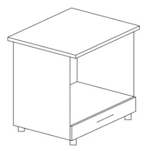 Кухонный шкаф под технику с ящиком Гармония Б29 МДФ премиум, глянец, металик без столешницы в Тюмени