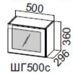Кухонный навесной шкаф Прованс 500 (горизонтальный со стеклом) ШГ500с/360, фисташковый в Тюмени