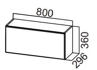 Кухонный навесной шкаф Стайл, ШГ800/360 горизонтальный, МДФ в Заводоуковске - предосмотр