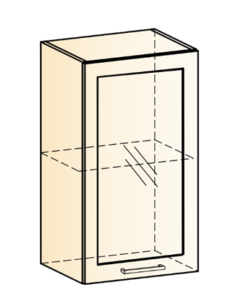 Шкаф навесной Яна L400 Н720 (1 дв. рам.) в Тюмени - изображение