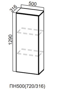 Настенный шкаф-пенал Модерн New, ПН500(720/316), МДФ в Ишиме