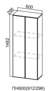 Настенный шкаф-пенал Модерн New, ПН600(720/296), МДФ в Тюмени