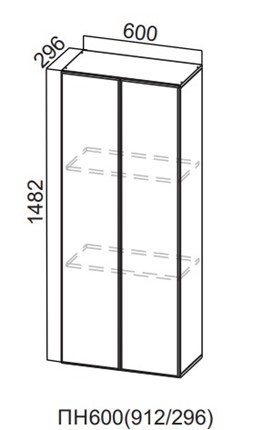 Настенный шкаф-пенал Модерн New, ПН600(720/296), МДФ в Заводоуковске - изображение