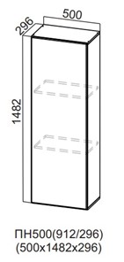 Настенный шкаф-пенал Вельвет, ПН500(912/296) в Ишиме